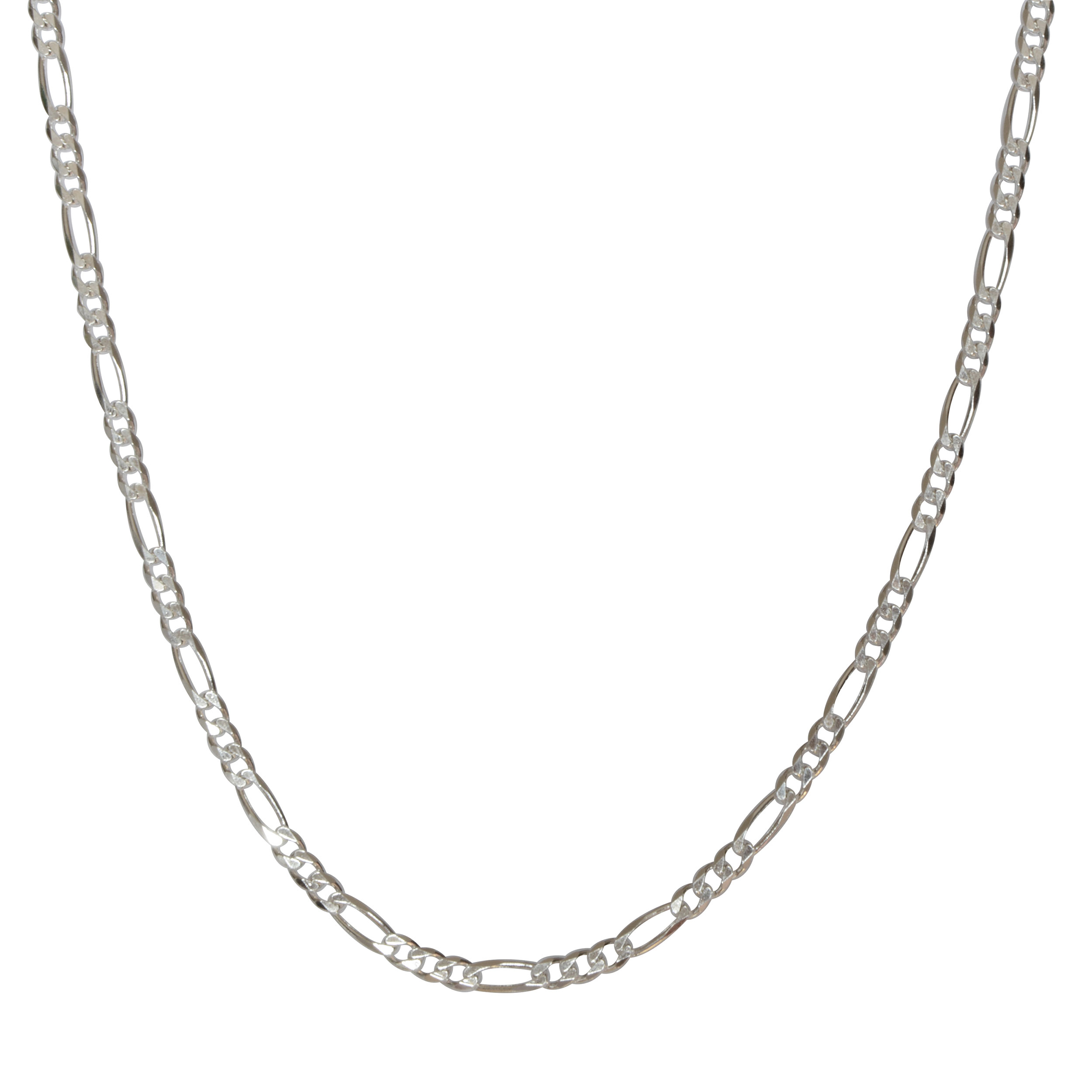 4.5mm 24" Figaro Chain Necklace in Sterling Silver