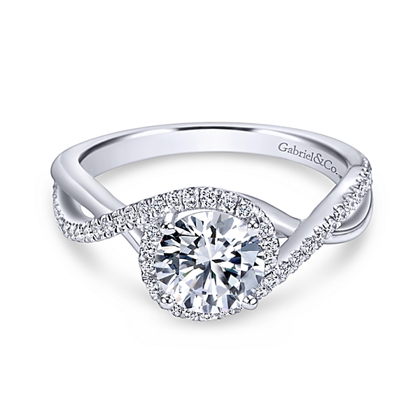 Gabriel & Co. 1/4 ct. Round Semi-Mount Twisted Engagement Ring in 14K Gold - ER7804W44JJ