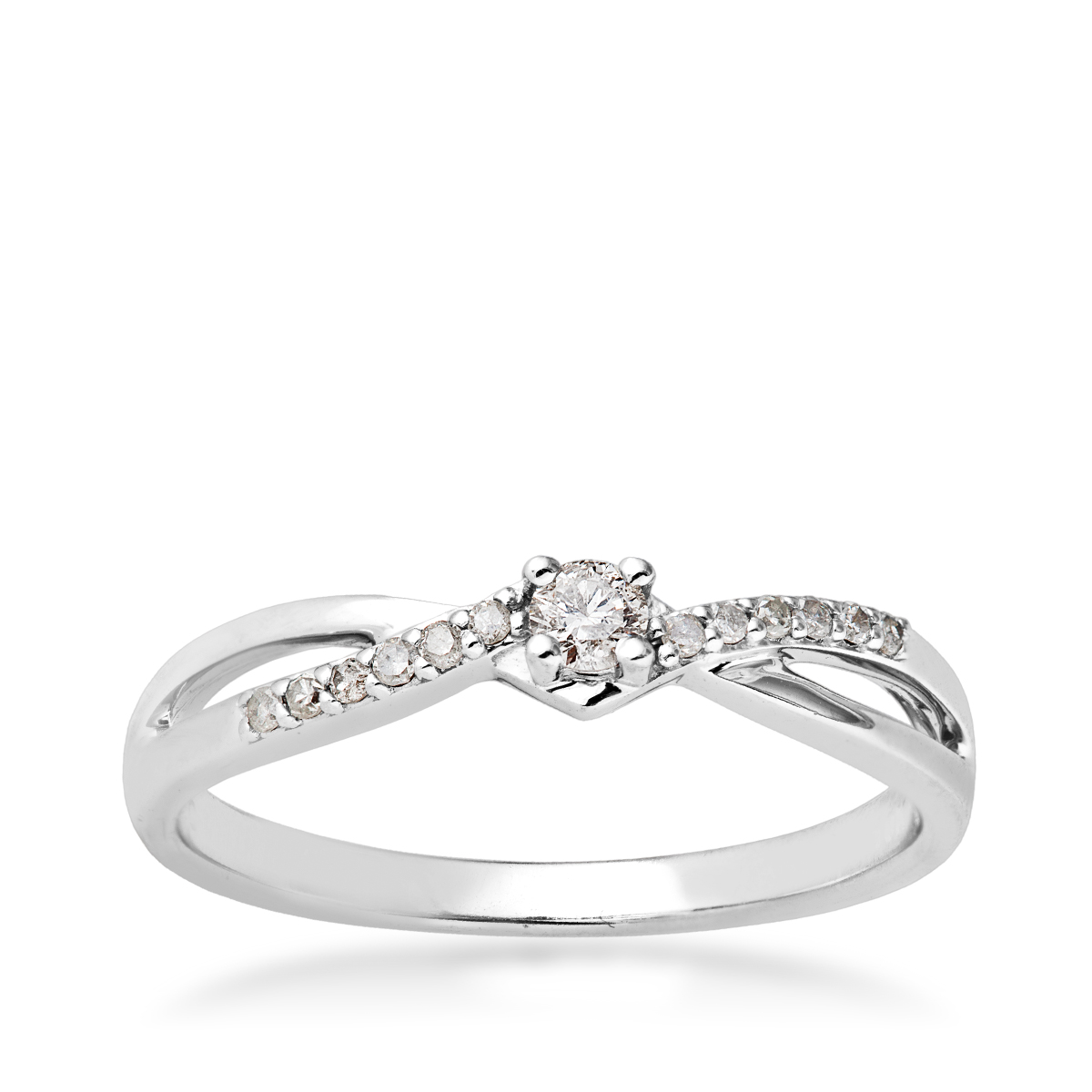 diamond white gold promise ring