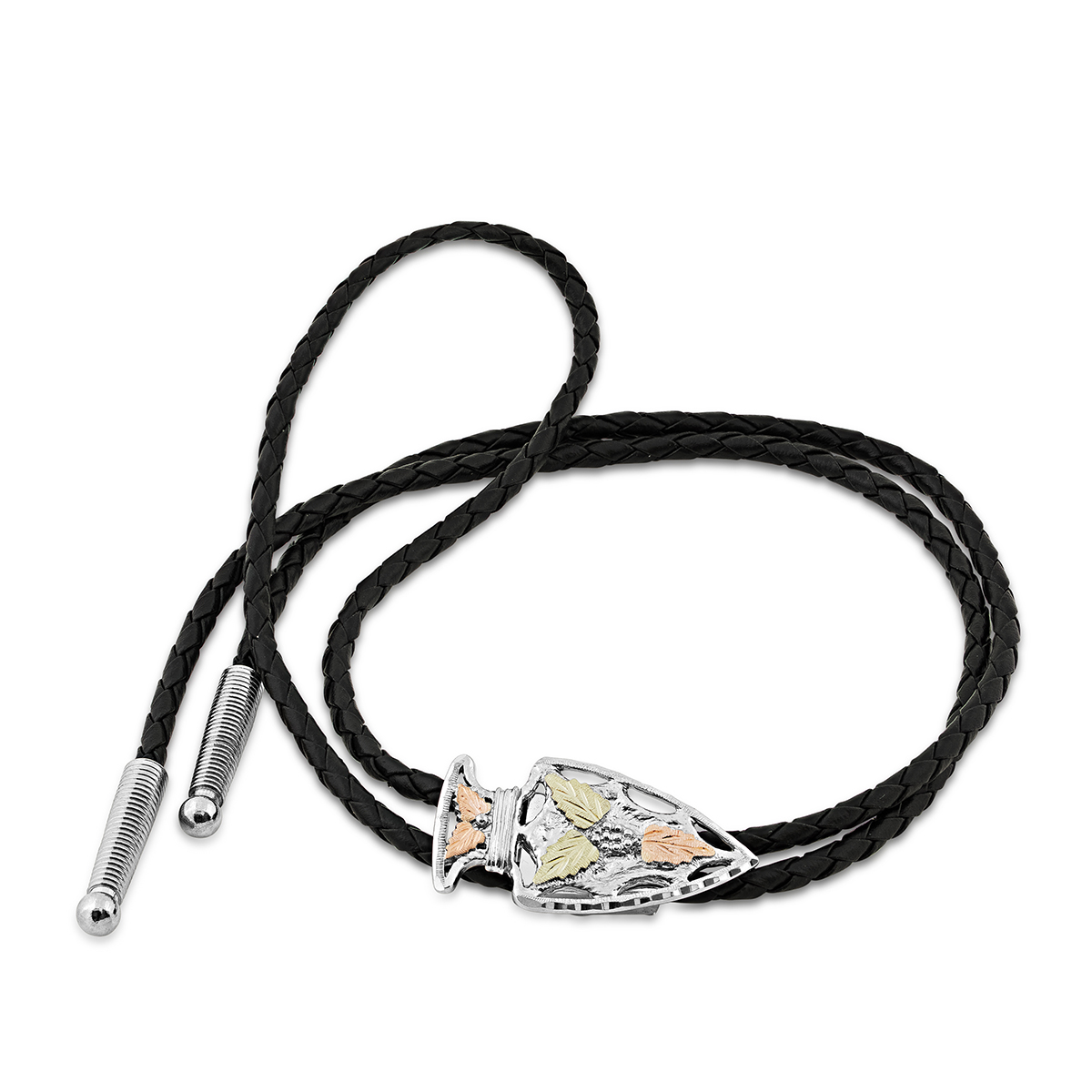 sterling silver Black Hills Gold arrowhead bolo tie 