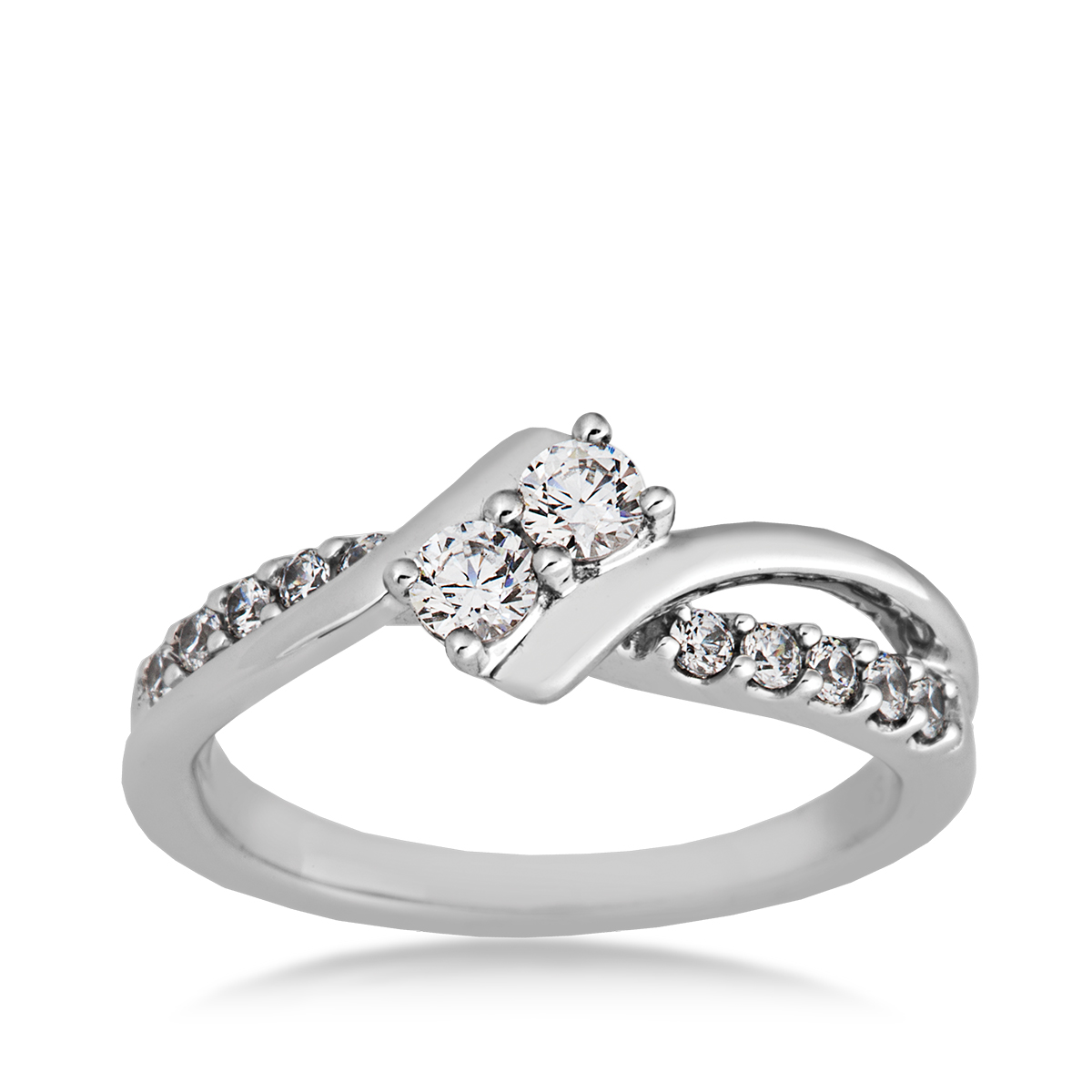 2-stone diamond white gold ring