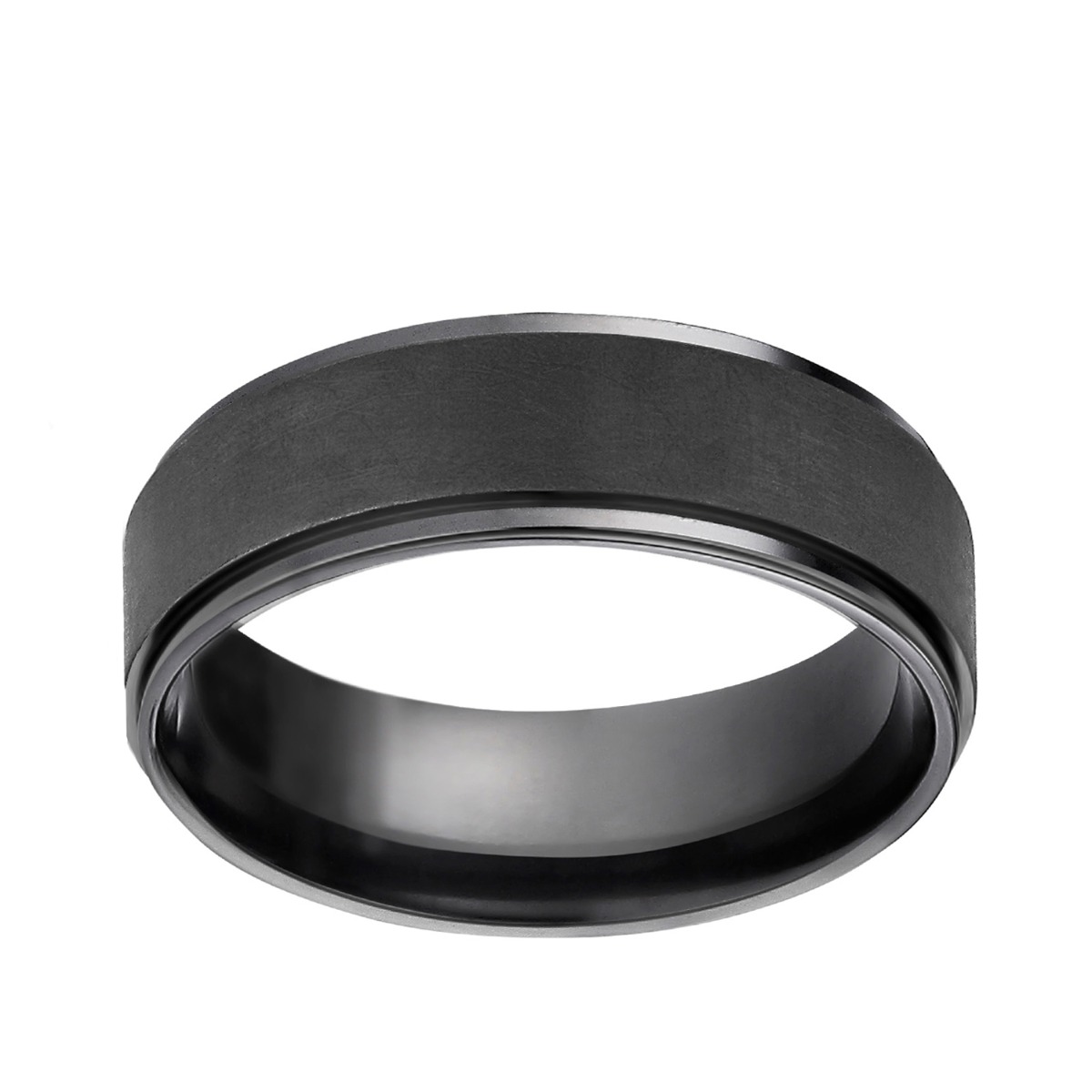 Men's Brushed Black Titanium Wedding Band
