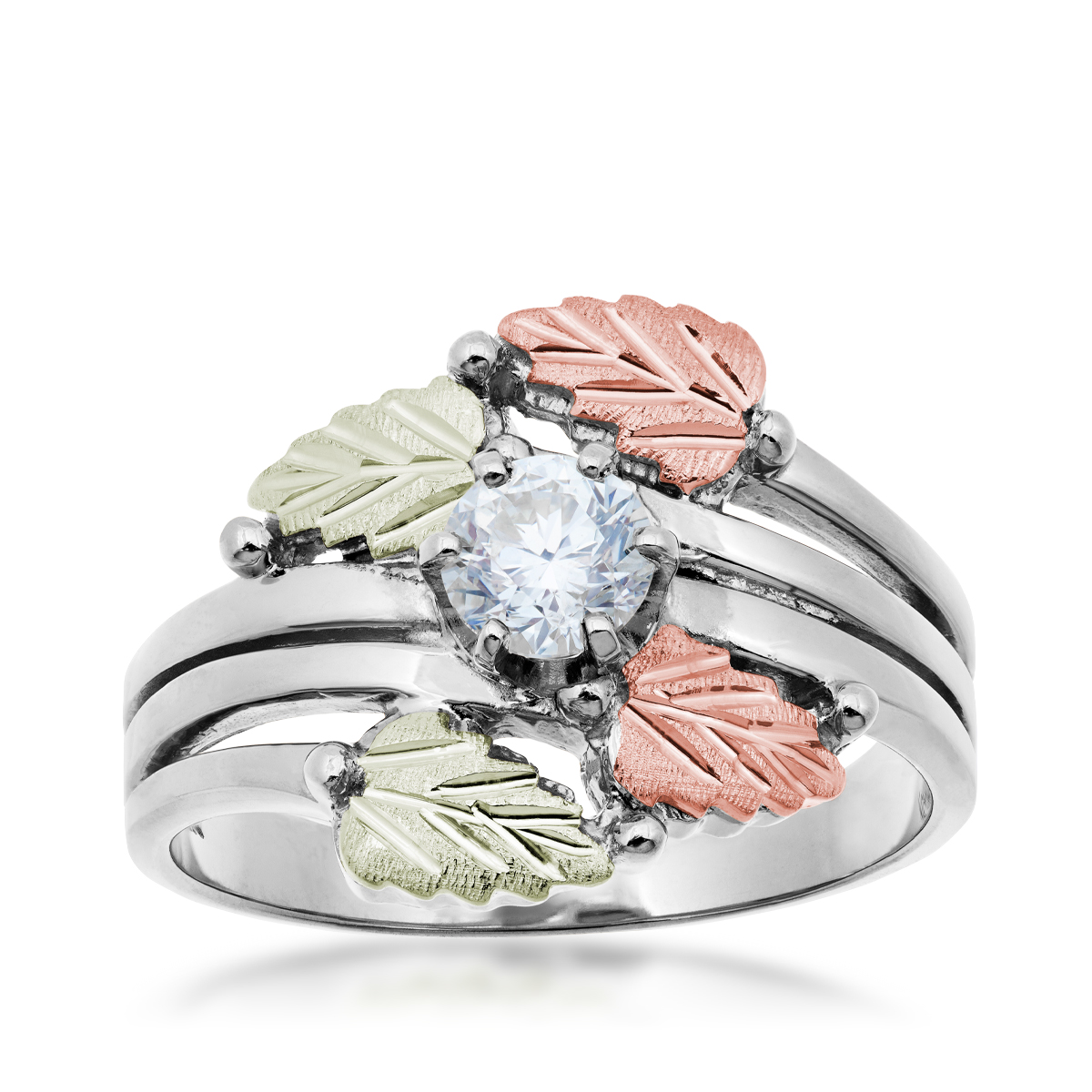 Noventa & Black Hills Gold 1/3 ct. tw. Round Diamond Solitaire Engagement Ring in 10K White Gold
