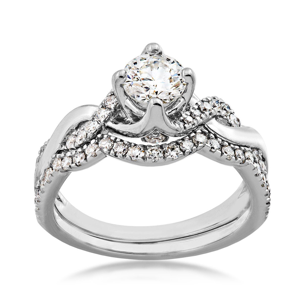 diamond white gold wedding set