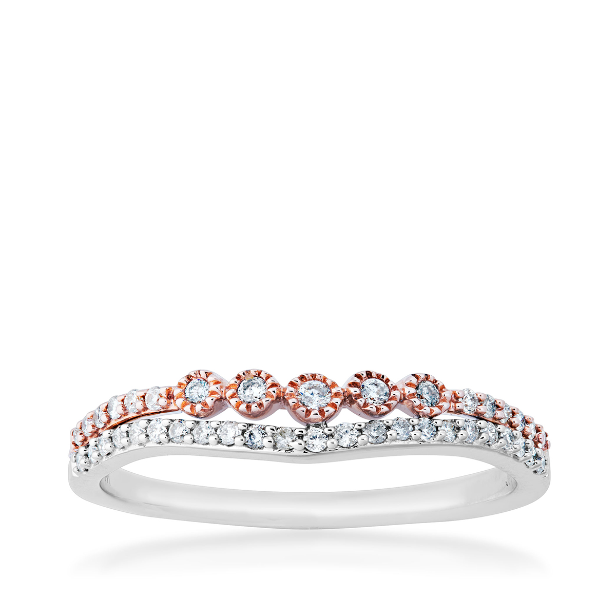 diamond pink and white gold ring