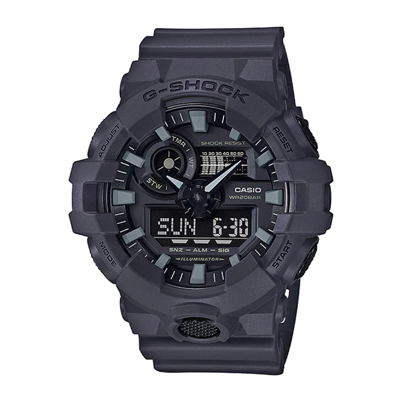 dark gray resin watch with dark gray dial
