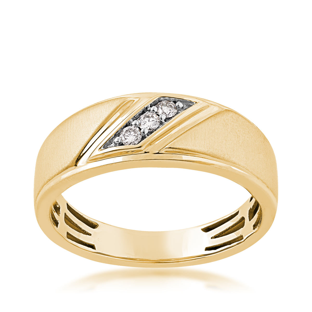 men's diamond yellow gold ring