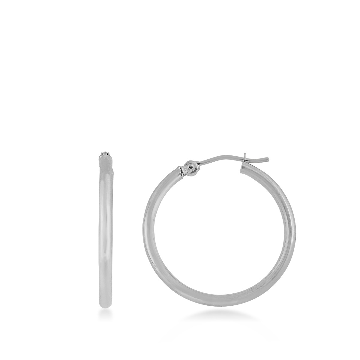white gold hoop earrings