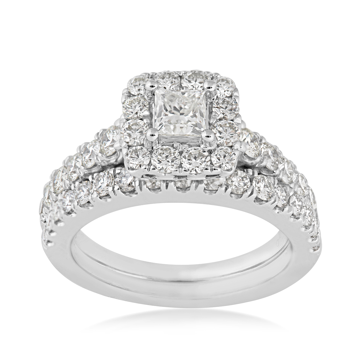diamond white gold wedding set
