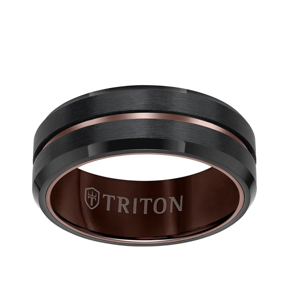 Men's espresso satin finish tungsten wedding band