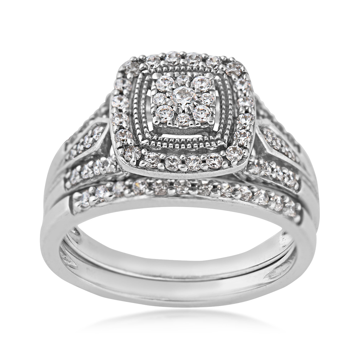 diamond white gold wedding set