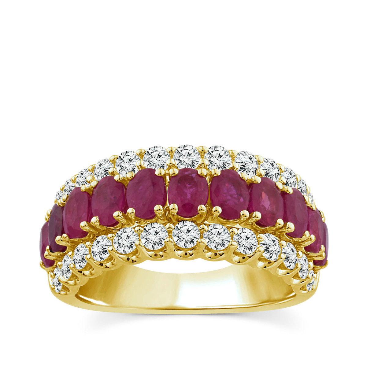 ruby and diamond yellow gold ring