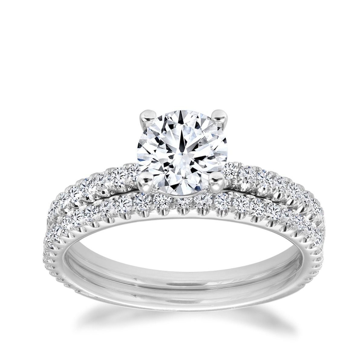 diamond white gold wedding set
