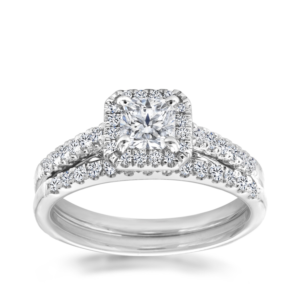 princess cut diamond white gold wedding set