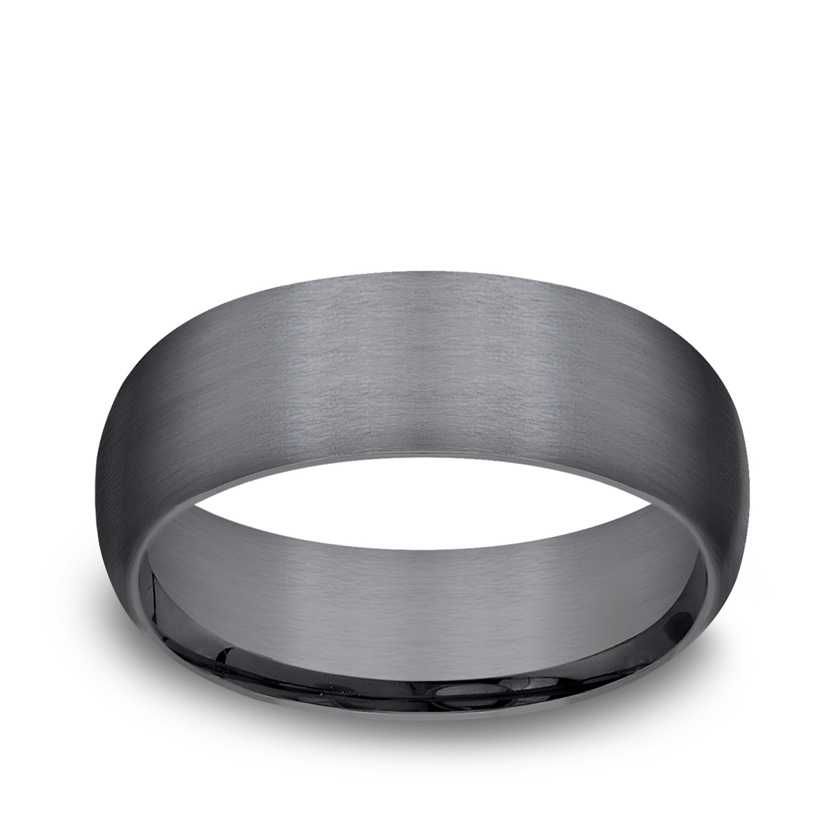 Domed tantalum wedding band with satin finish