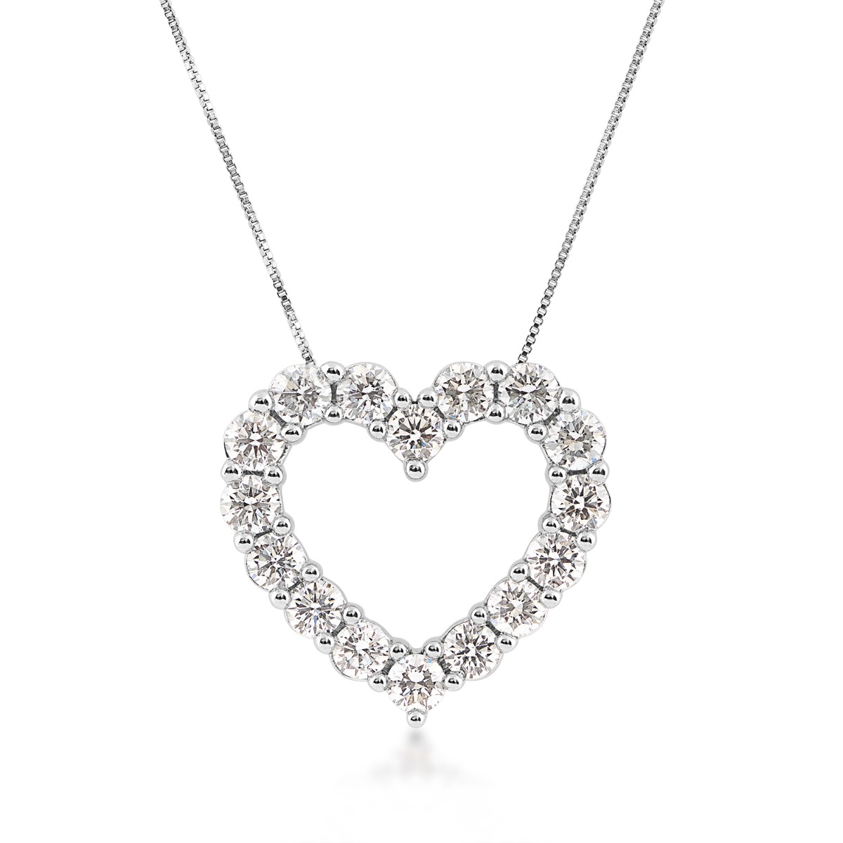 Adamante 1 ct. tw. Lab-Grown Diamond Heart Pendant in 14K White Gold
