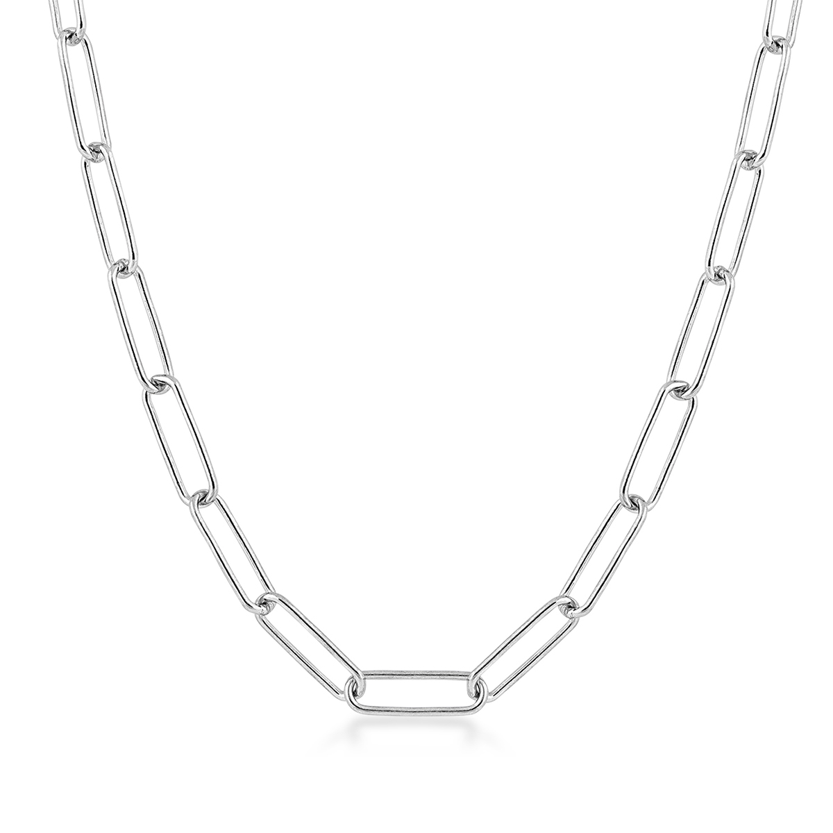 sterling silver paperclip link chain necklace 