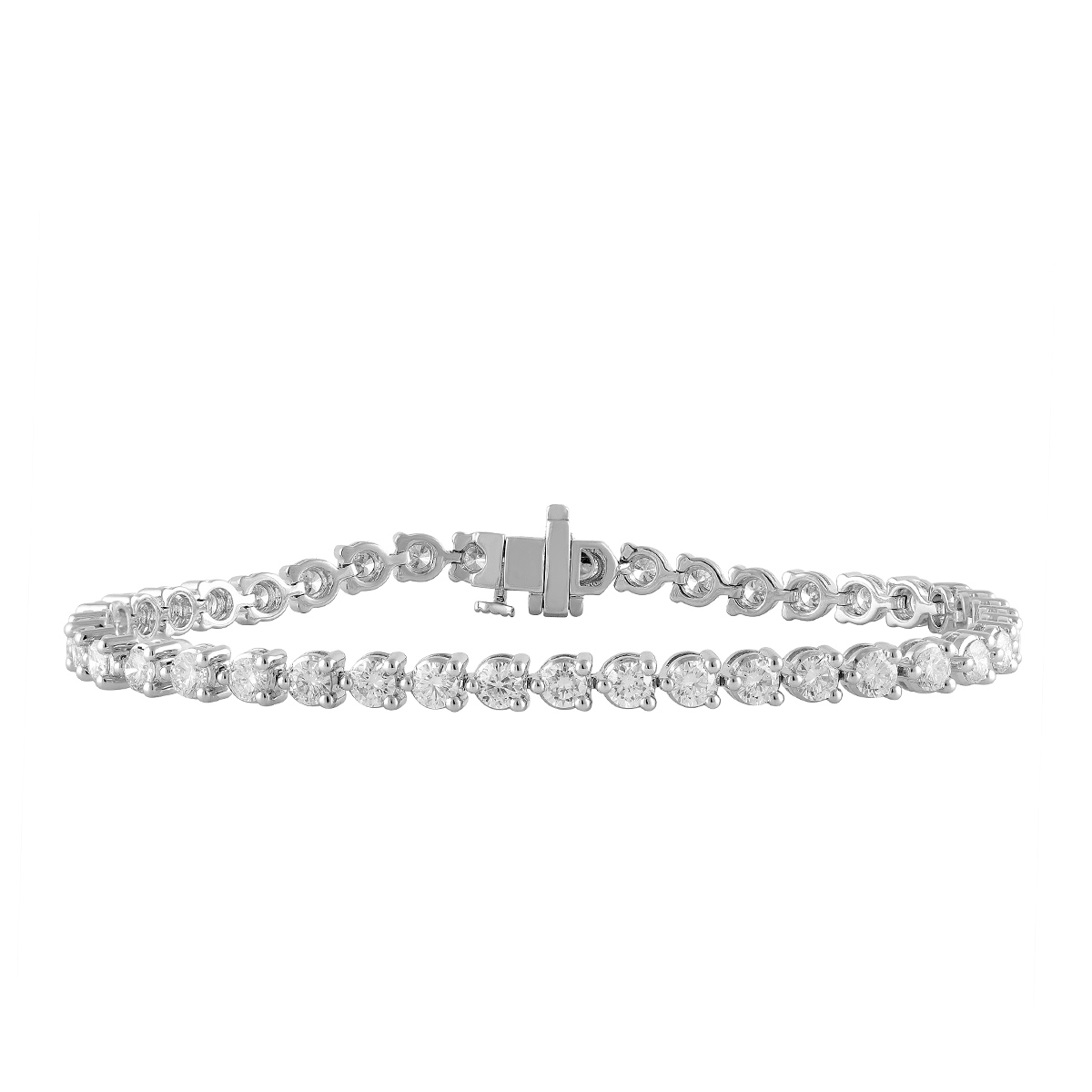 White gold round 9 ct. tw. lab-grown diamond tennis bracelet