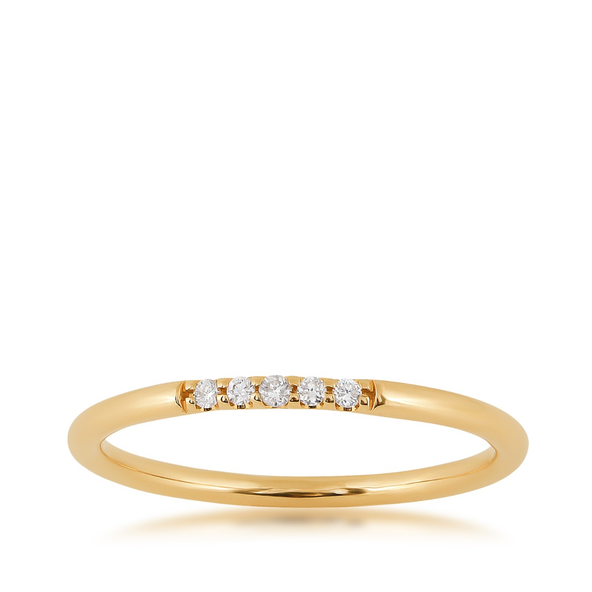 Yellow gold stackable 5-stone diamond anniversary band