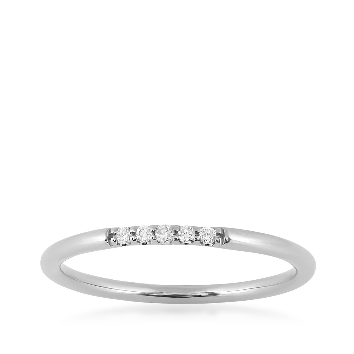 White gold stackable 5-stone diamond anniversary band