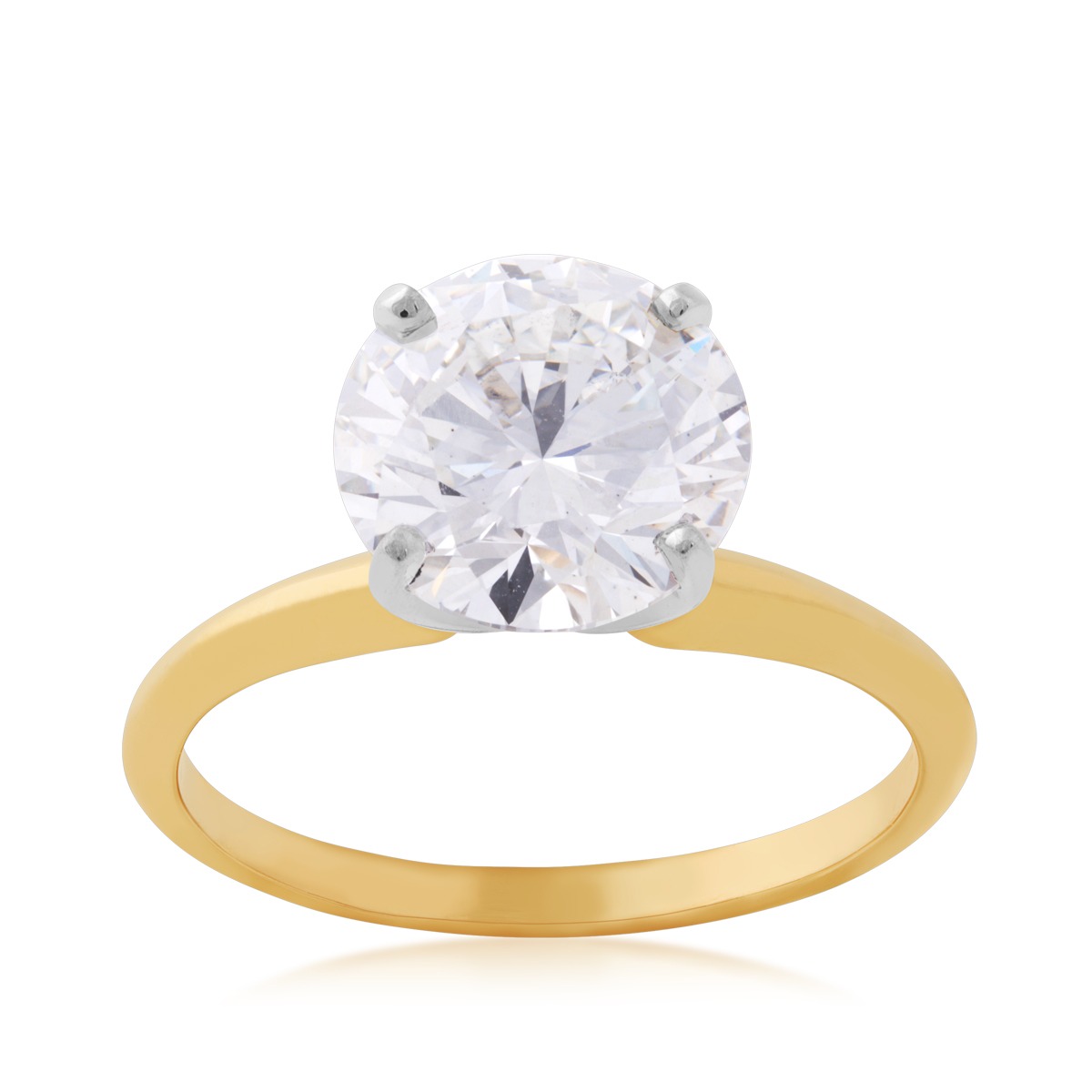 Adamante 3 ct. tw. Lab-Grown Round Brilliant Diamond Solitaire Engagement Ring in 14K Yellow Gold