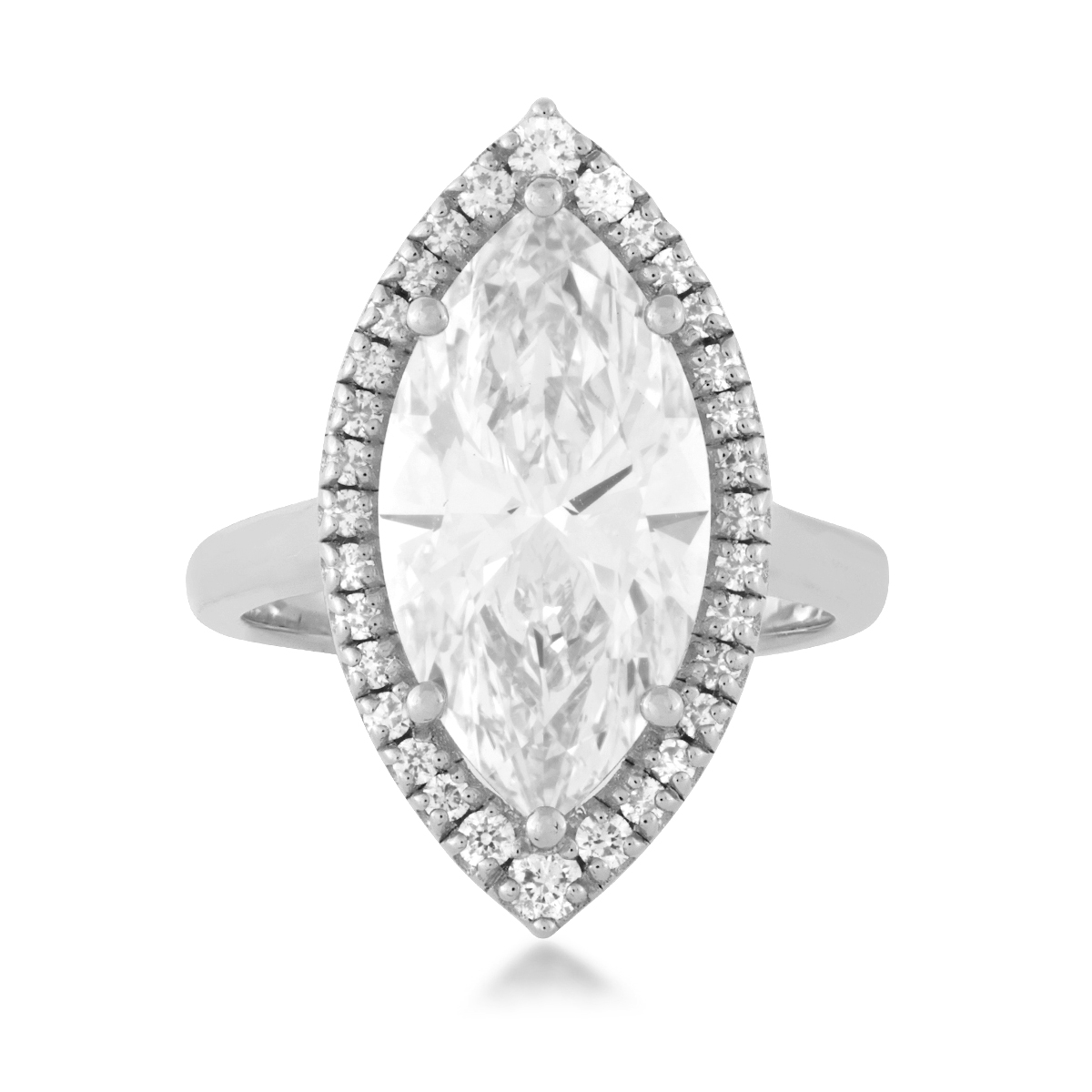 14K white gold Adamante 5-9/10 ct. tw. lab-grown marquise diamond halo engagement ring