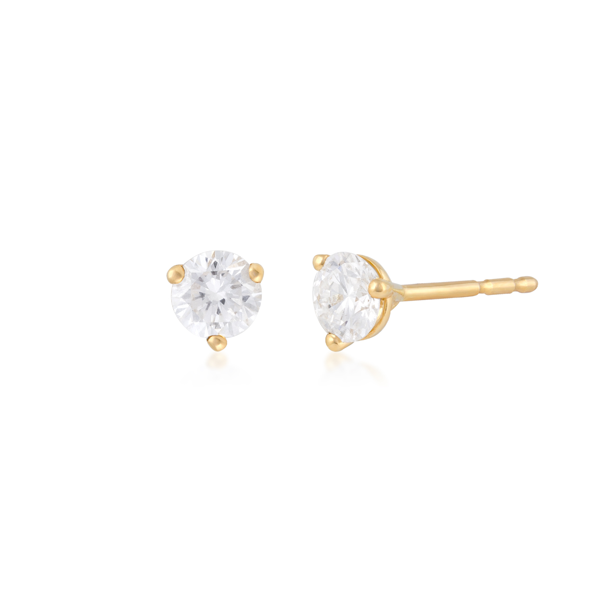 14K yellow gold Adamante 1/2 ct. tw. lab-grown round brilliant diamond solitaire earrings