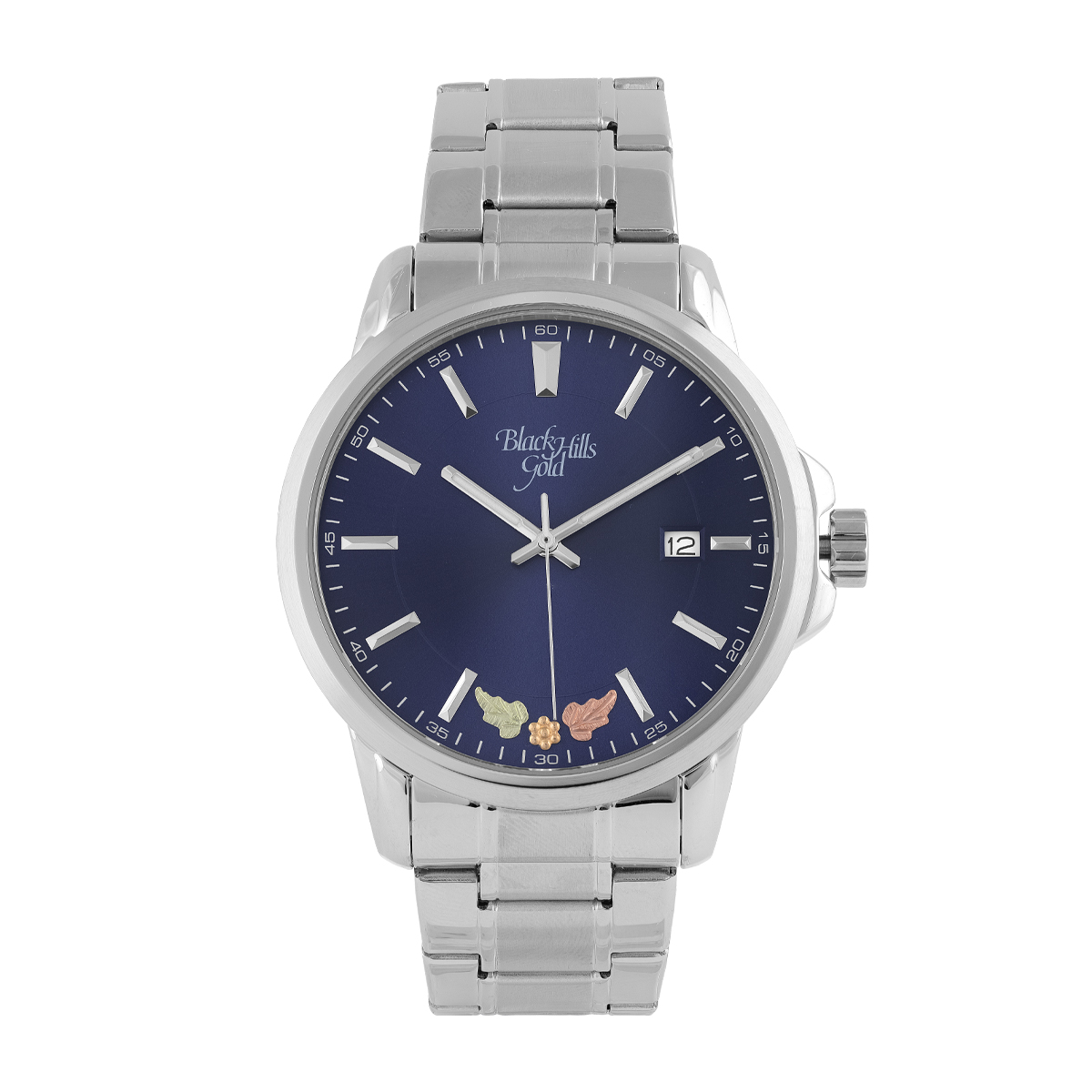Black Hills Gold Men's Quartz Stainless Steel Watch with Blue Dial