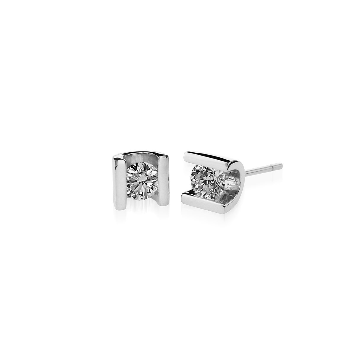 John Atencio 1/2 ct. tw. Diamond U-Turn Earrings in 14K White Gold