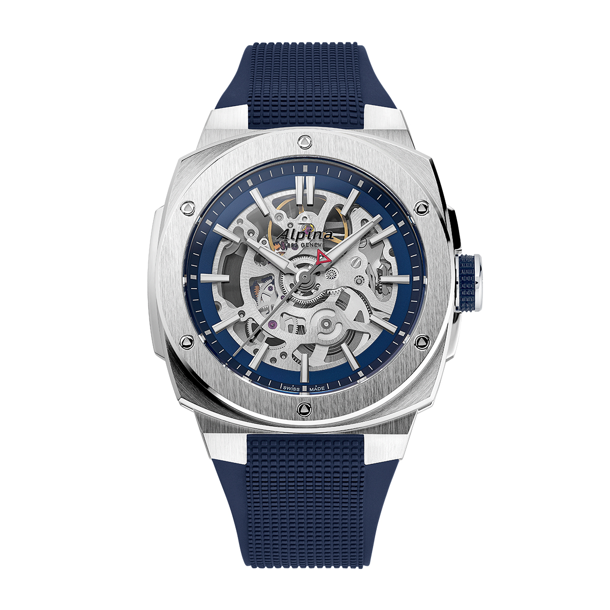 Alpina Men's Alpiner Extreme Skeleton Automatic Stainless Steel Watch with Blue Dial & Rubber Strap