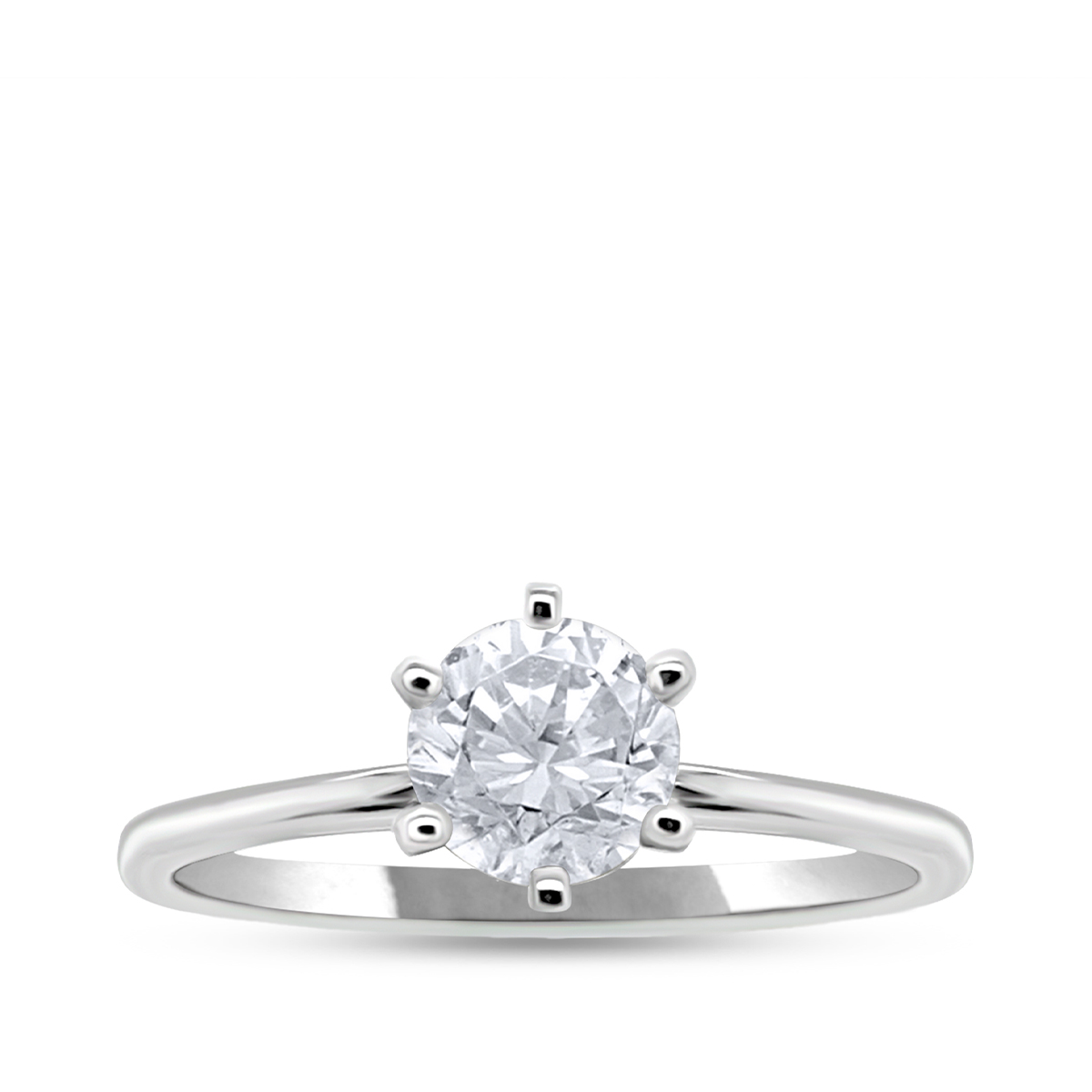 14K white gold Premier Natural 3/4 ct. tw. round brilliant diamond solitaire engagement ring