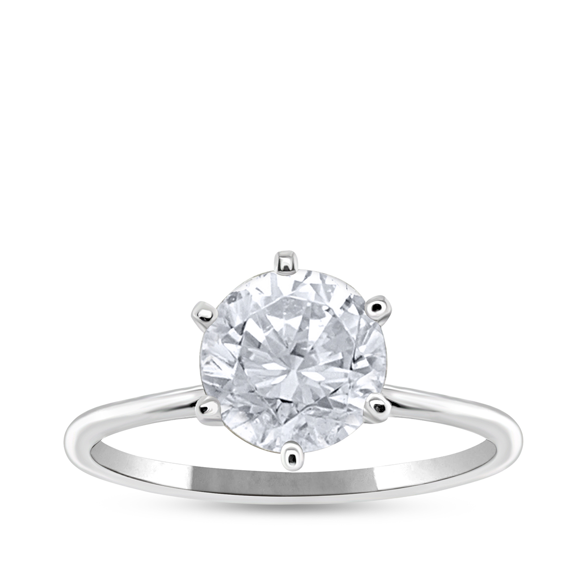14K white gold Premier Natural 1-1/2 ct. tw. round brilliant diamond solitaire engagement ring