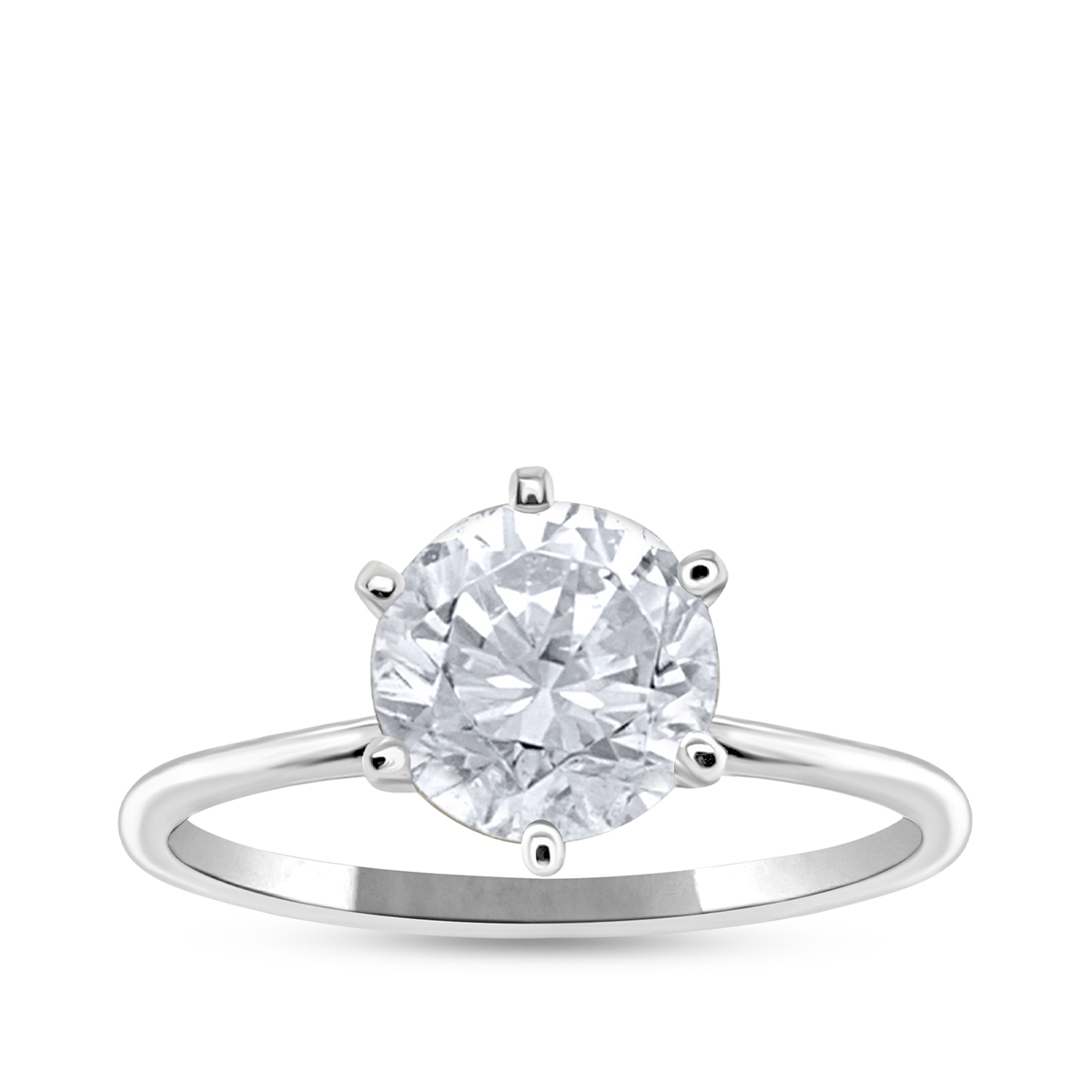 14K white gold Premier Natural 2 ct. tw. round brilliant diamond solitaire engagement ring