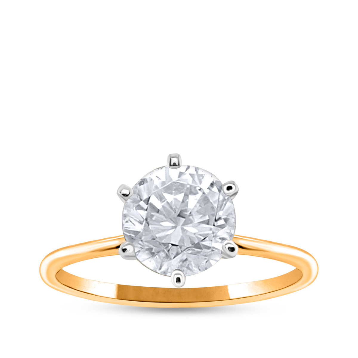 14K yellow gold Premier Natural 2 ct. tw. round brilliant diamond solitaire engagement ring