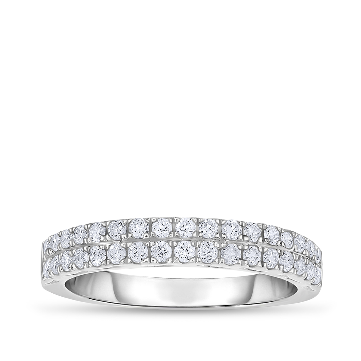 10K white gold 1/2 ct. tw. diamond double row anniversary ring