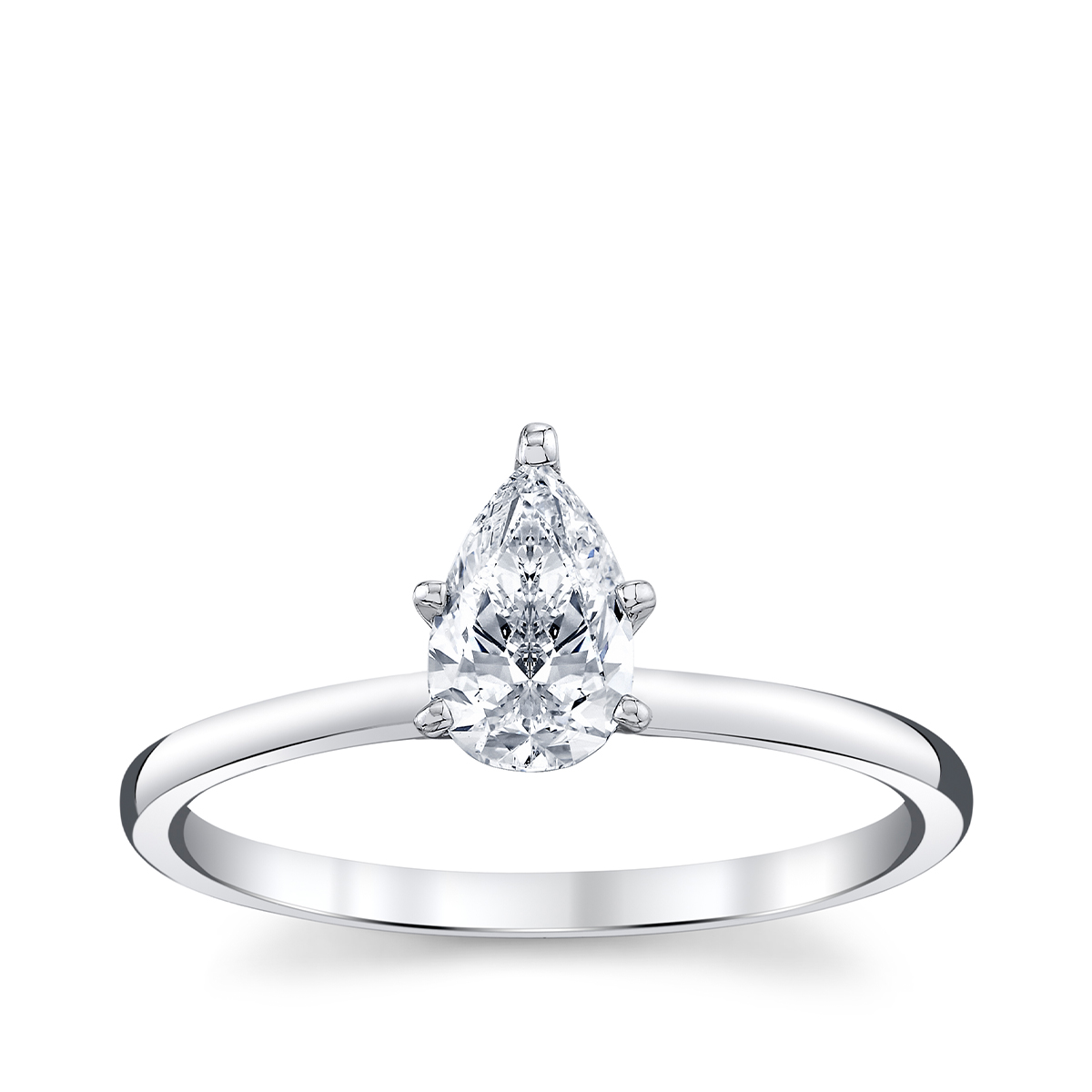 14K white gold Premier Natural 3/4 ct. tw. pear diamond solitaire engagement ring