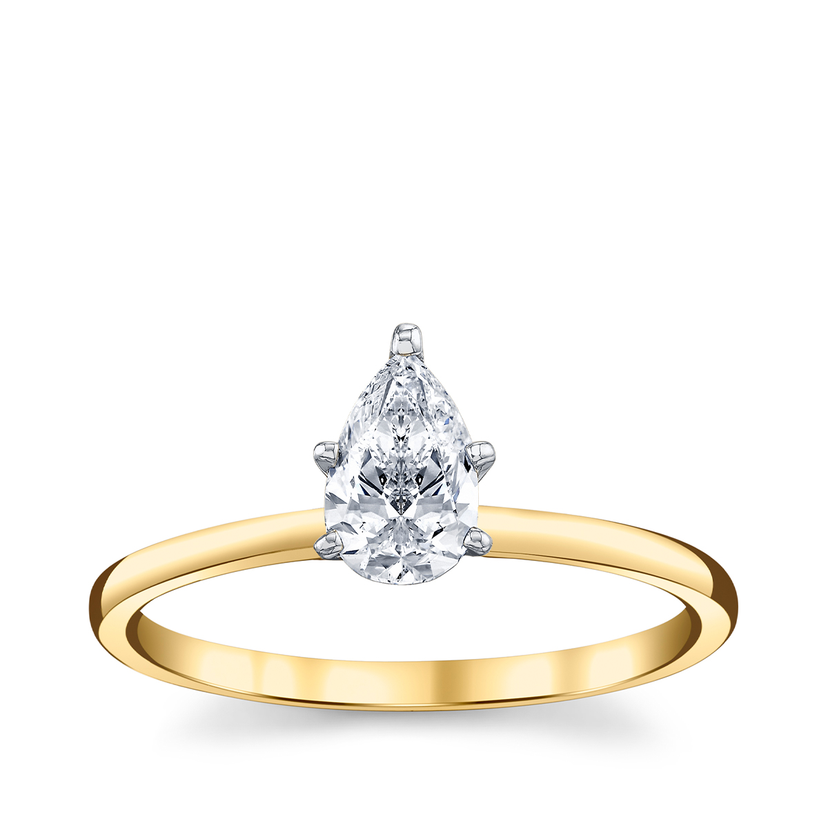 14K yellow gold Premier Natural 3/4 ct. tw. pear diamond solitaire engagement ring