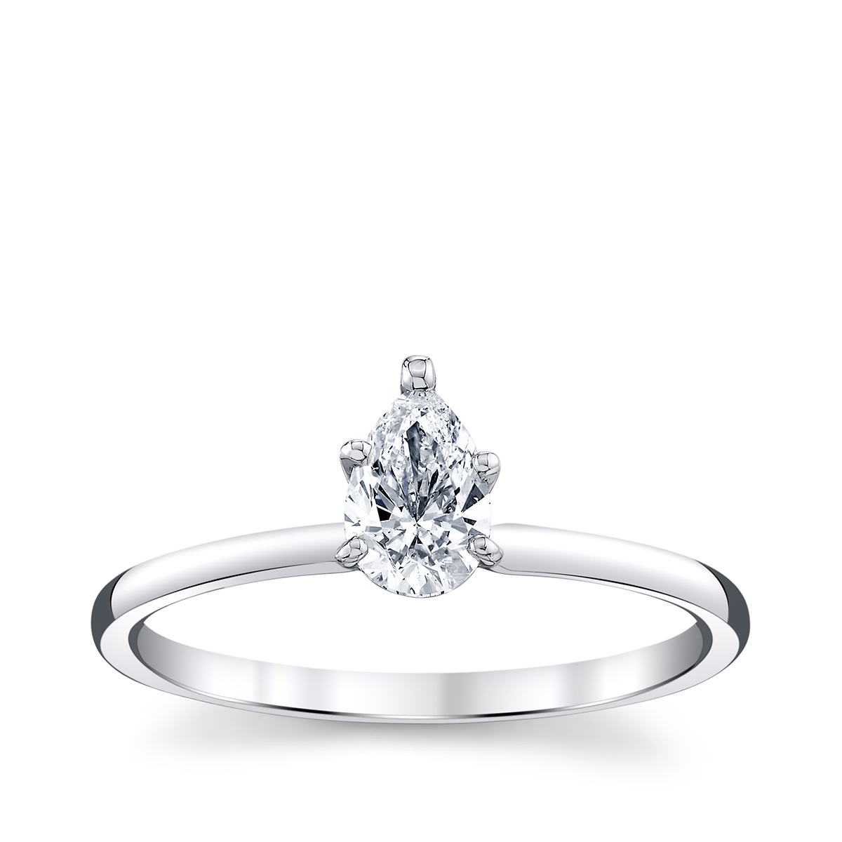 14K white gold Premier Natural 1/2 ct. tw. pear diamond solitaire engagement ring