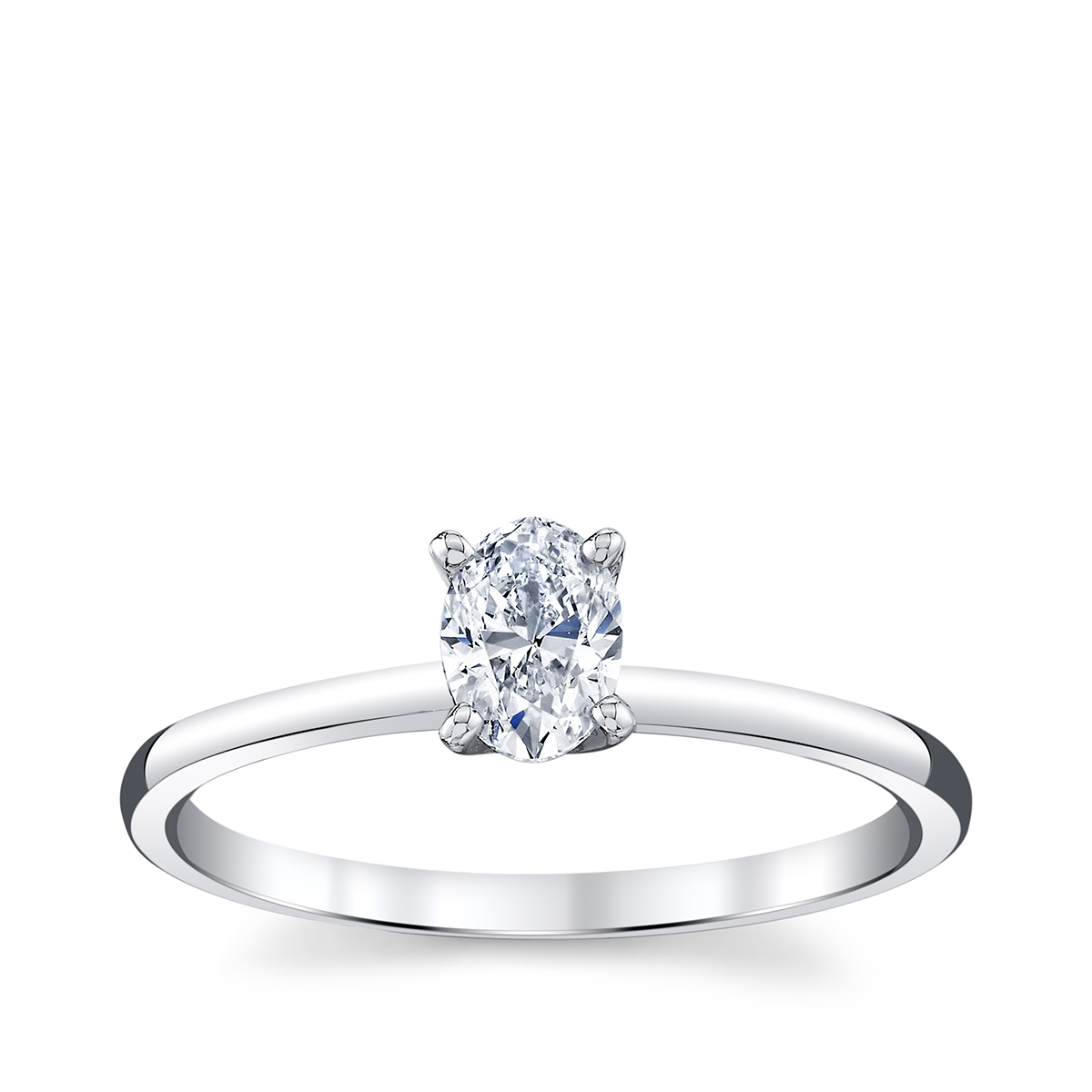14K white gold Premier Natural 1/2 ct. tw. oval diamond solitaire engagement ring