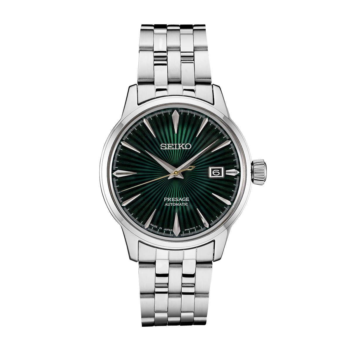 Seiko Men's Presage Automatic Stainless Steel Watch with Green Dial
