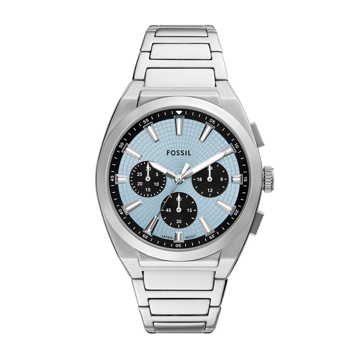 Fossil Men's Everett Quartz Stainless Steel Watch with Blue Dial