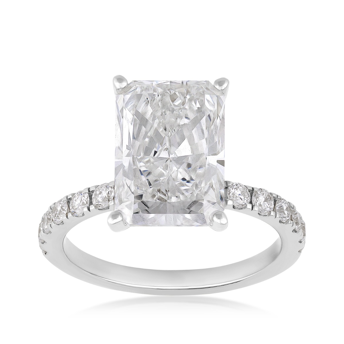 Adamante 5-1/2 ct. tw. Lab-Grown Radiant Cut Diamond Hidden Halo Engagement Ring in 14K White Gold