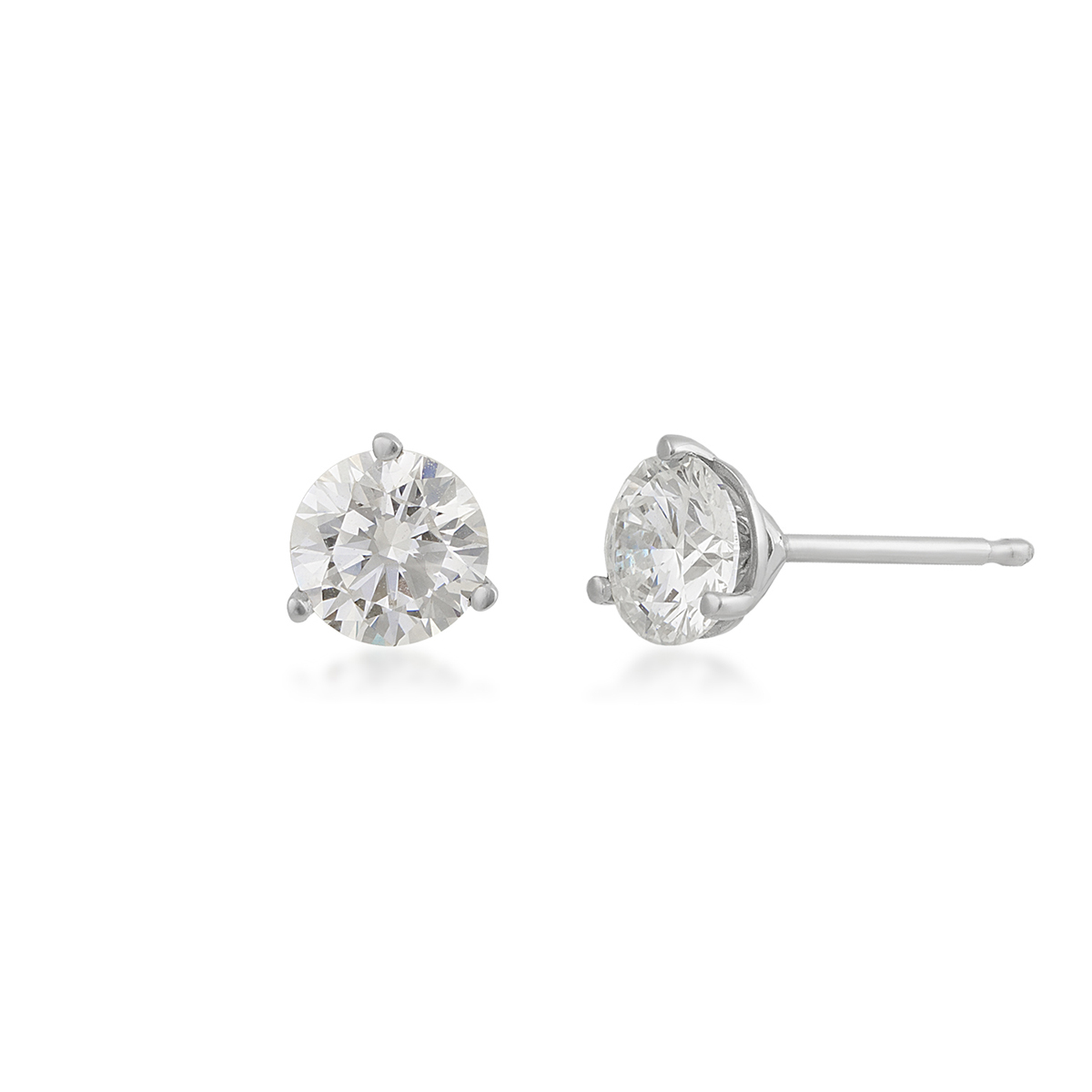 1-1/2 ct. tw. Lab-Grown Round Brilliant Diamond Solitaire Earrings in 14K White Gold