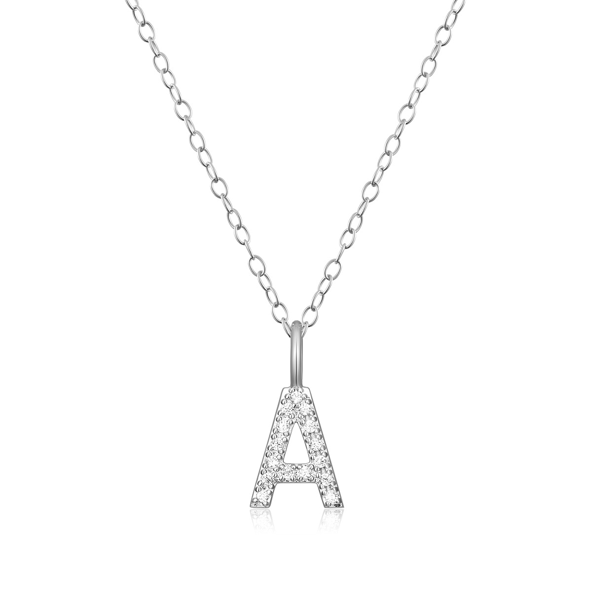 M by Monte Luna Lab-Grown Diamond Accent A Pendant in Rhodium Plated Sterling Silver