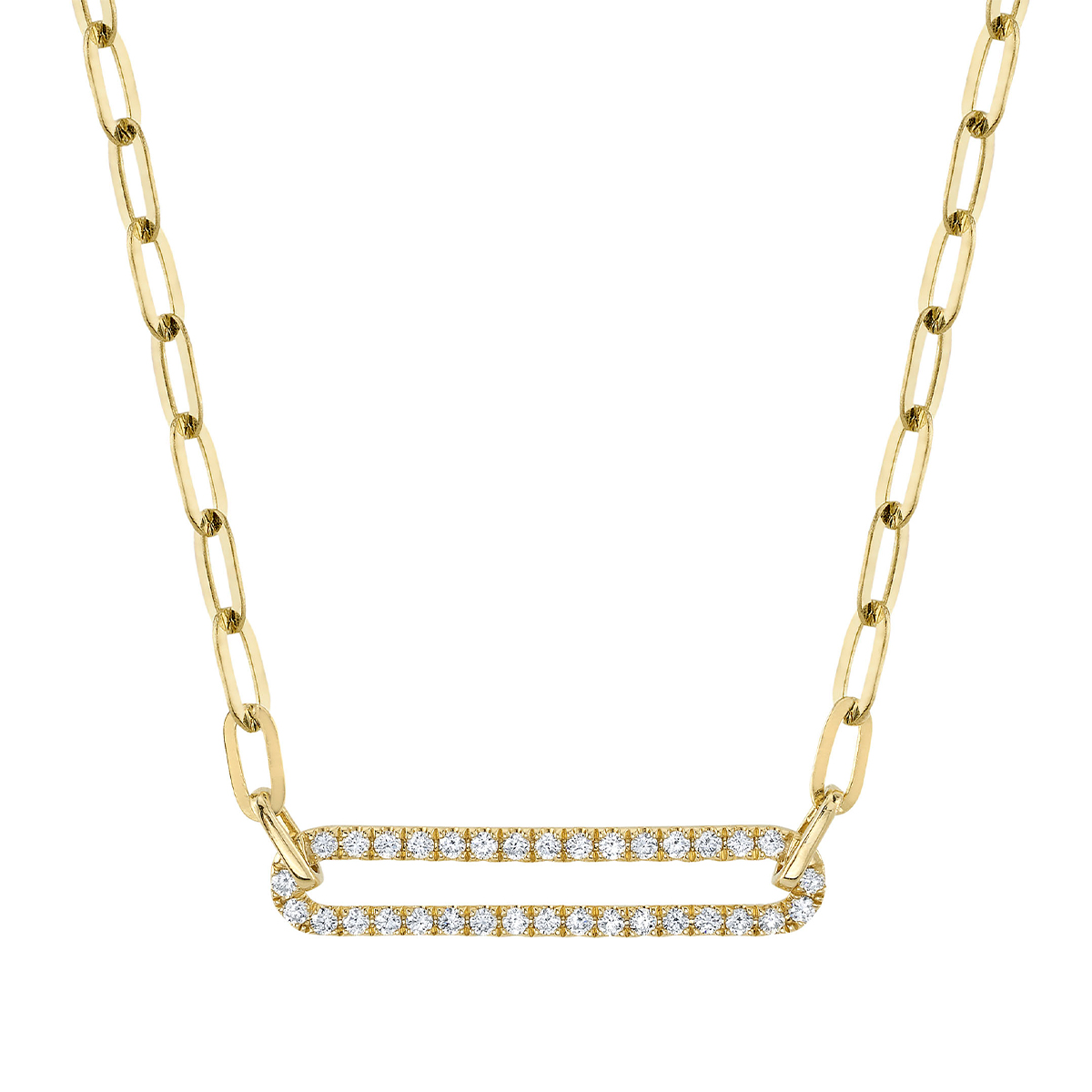 Shy Creation 1/4 ct. tw. Diamond Link Necklace in 14K Yellow Gold