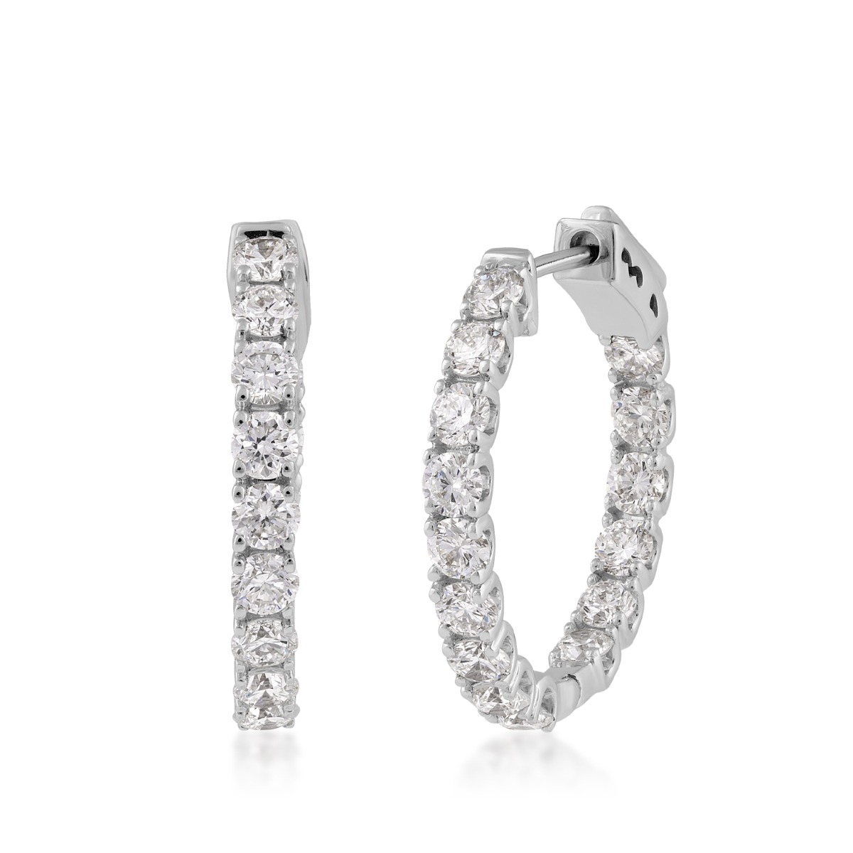 Adamante 2 ct. tw. Lab-Grown Diamond Inside Out Hoop Earrings in 10K White Gold