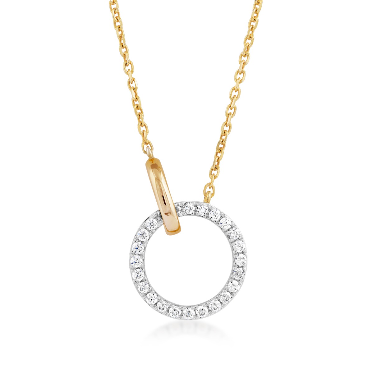 Demi Fine 1/6 ct. tw. Lab-Grown Diamond Linked Circle Pendant in Vermeil