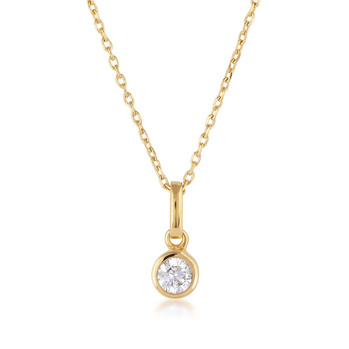 Demi Fine 1/5 ct. tw. Lab-Grown Round Brilliant Diamond Solitaire Pendant in Vermeil
