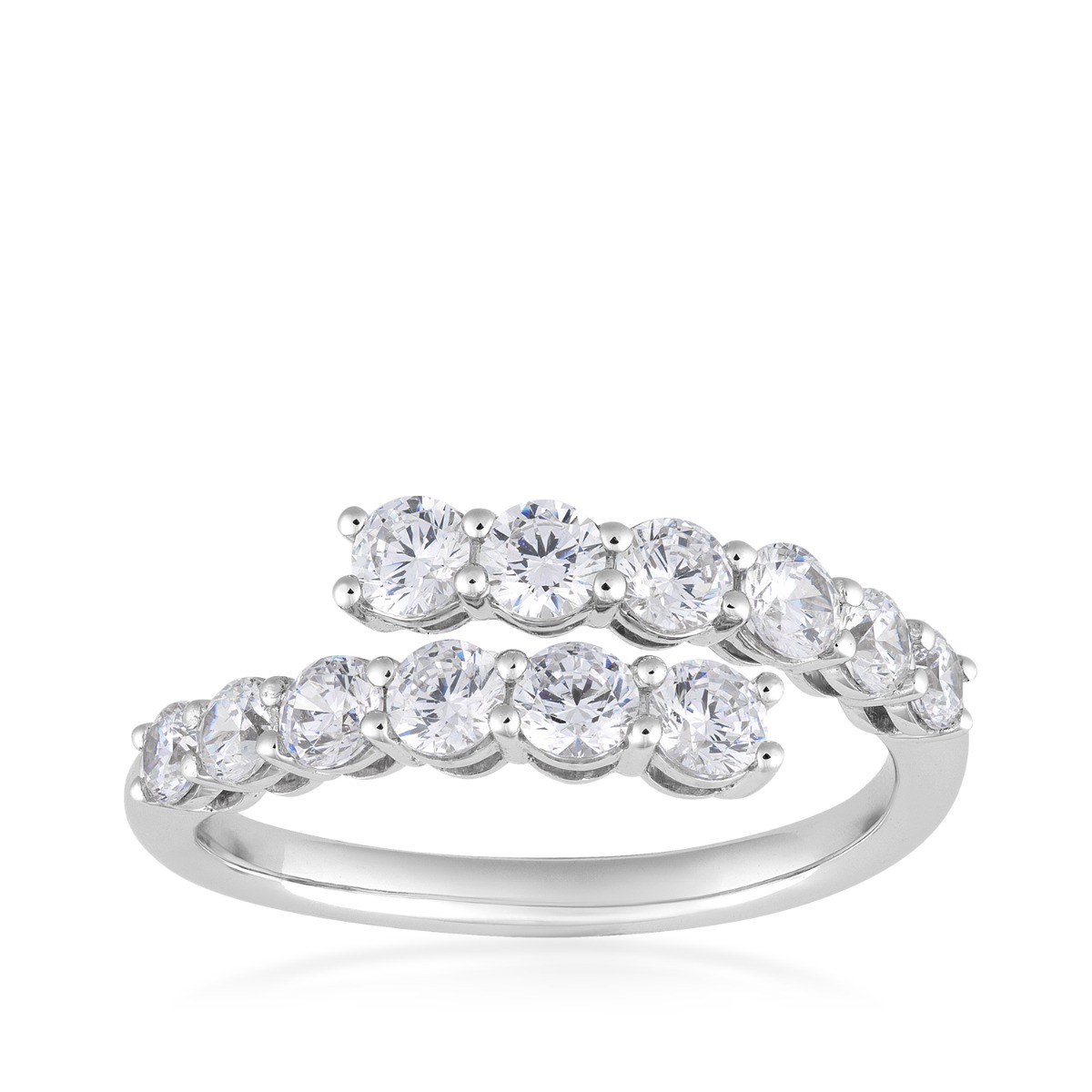 Adamante 1 ct. tw. Lab-Grown Diamond Bypass Ring in 10K White Gold