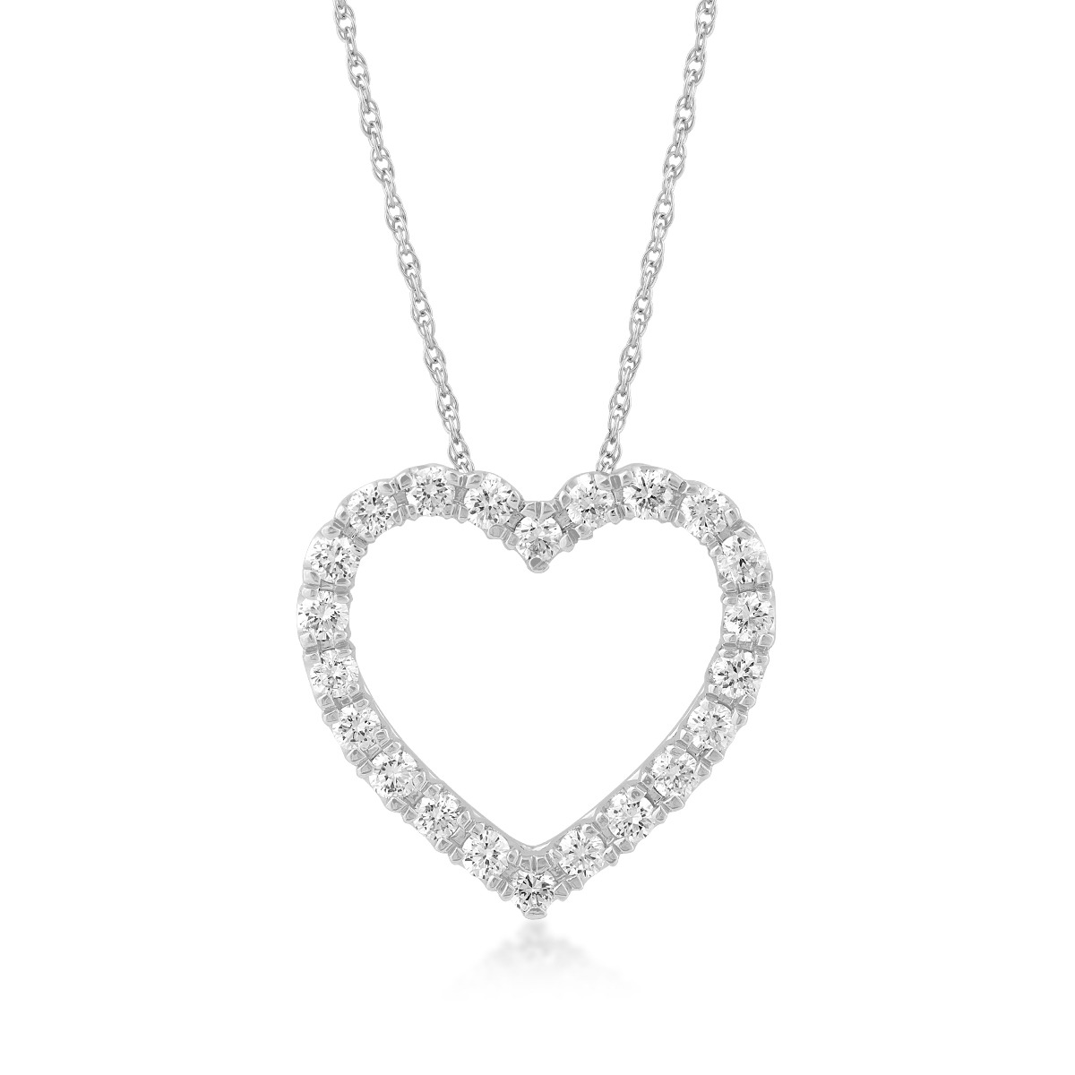 lab-grown diamond white gold heart pendant